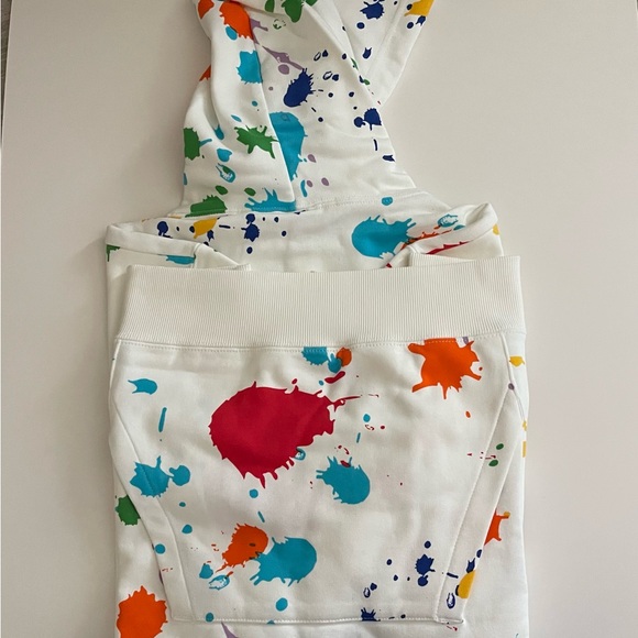 Puma White Hoodie with Colorful Paint-Splash Accents - Picture 2 of 4